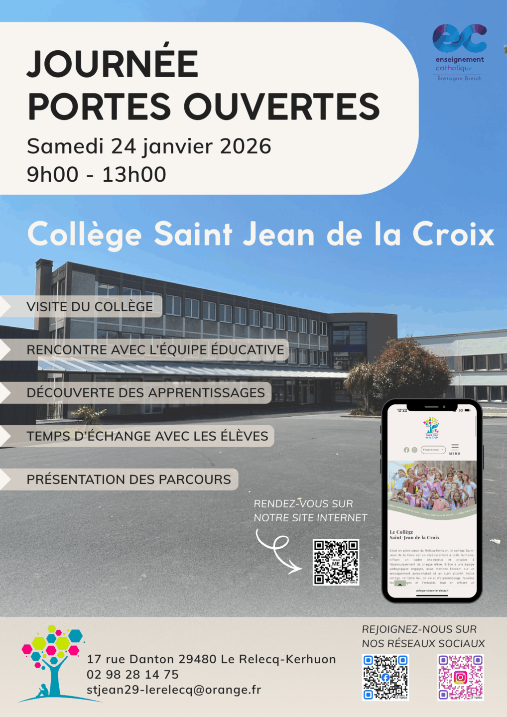 Affiche JPO Collège SJDLC LRK 2026